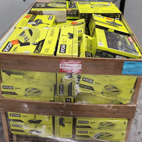 RYOBI SURFACE CLEANER PALLET - LOT ID: 130924 - AS-IS Untested Customer Returns